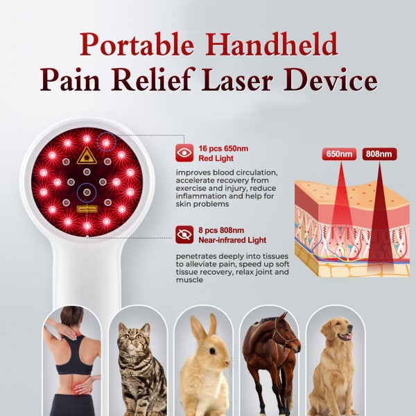 Portable Handheld Cold Laser Therapy Pain Relief Device